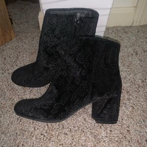 Paisley velvet booties